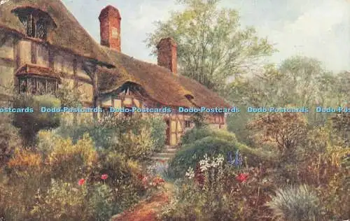 R615039 Anne Hathaways Cottage Stratford on Avon Salmon W W Quatremain