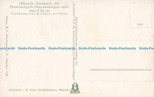 R622045 Offizielle Postkarte der Passionsspiele Oberammergau 1922 Serie V Nr 25