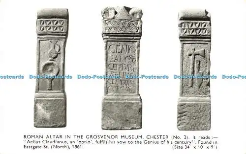R614276 Römischer Altar im Grosvenor Museum Chester Nr 2 Aelius Claudianus an optio