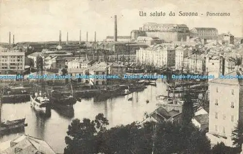 R614322 Un saluto da Savona Panorama STA 18895 1917