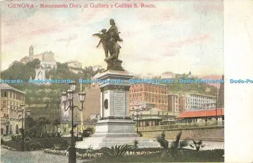 R617665 Genova Monumento Duca di Galliera e Collina S Rocco