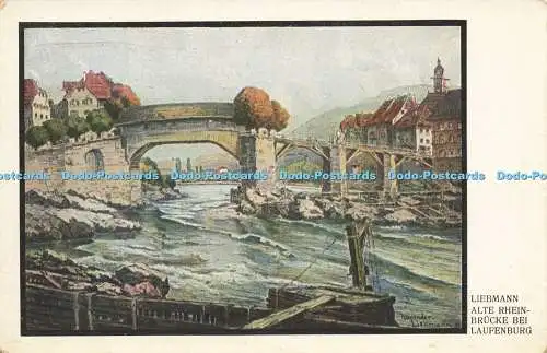 R614335 Liebmann Alte Rheinbrücke bei Laufenburg B G Teubner Hermann A Peters