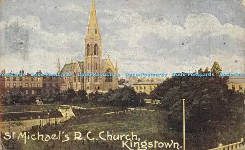 R615183 St Michaels R C Church Kingstown Irish Pictorial Card Cork Emerald Serie