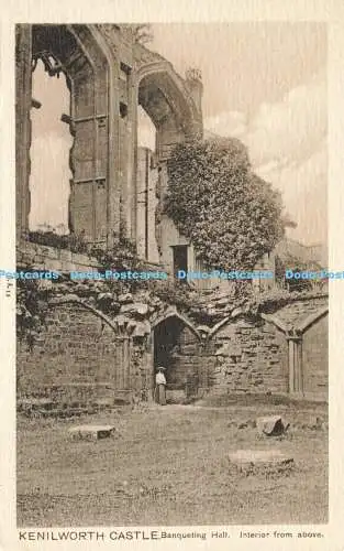 R619732 Kenilworth Castle Bankettsaal Interieur from above Peacock Sepia Art