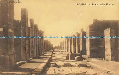 R614424 Pompei Strada della Fortuna Edit Trampetti a Migliaccio Napoli 1923