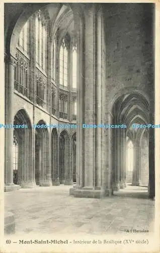 R615309 69 Mont Saint Michel Interieur de la Basilique AlHermine XVe siecle