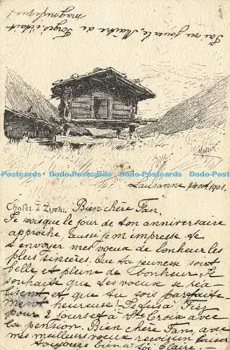 R615328 Lausanne Chalet a Ziral Vouga et Cie Geneve Imprimerie Maurice Reymonde