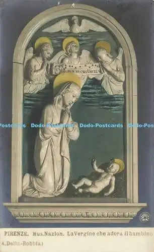 R615348 Firenze Mus Nazion La Vergine che adora il bambino A Della Robbia N P G