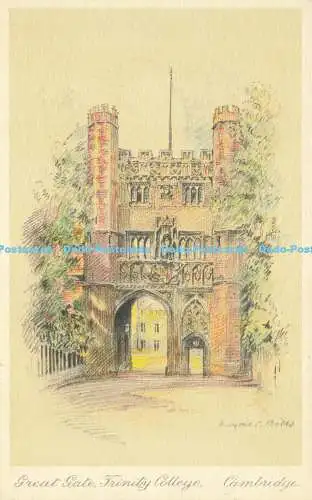 R619878 Great Gate Trinity College Cambridge Marjorie C Ballen A B C