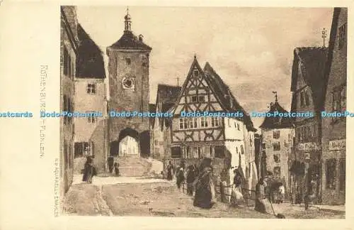 R618006 Rothenburg o t Plonlein N D Aquarelle v Emahler Mahler und Ressel J B Ob