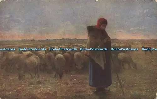 R618052 Shepherdess J F Millet Louvre Eyre and Spottiswoode Woodbury Series No 6