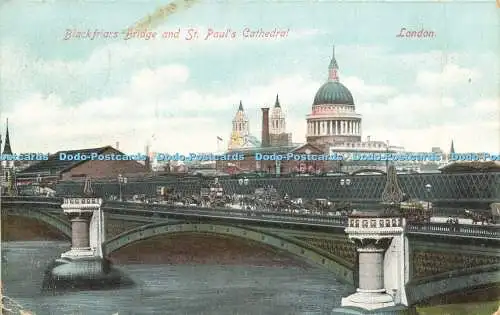 R615614 Blackfriars Bridge and St Pauls Cathedral London Empire Series London No