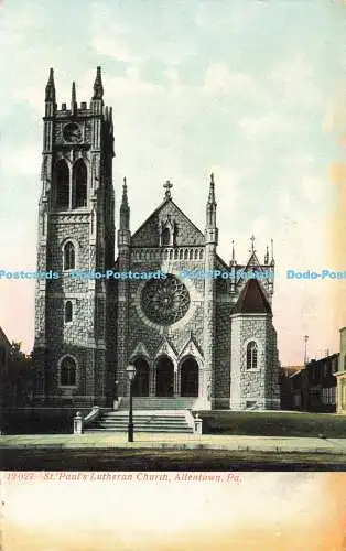 R620176 12027 St Pauls Lutheran Church Allentown Pa Souvenir Postkarte New York