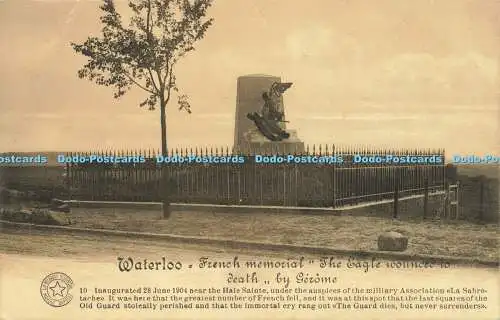 R618189 Waterloo französischer Gedenkadler von Gerome La Belgique Hi zu Tode verwundet