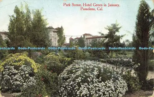 R622642 Park Scene Hotel Green in January Pasadena Cal M Rieder No 4535 1909