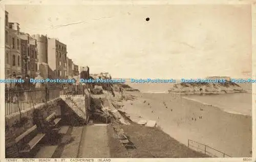 R622673 Tenby South Beach and St Catherines Island 68244 Photochrom 1930