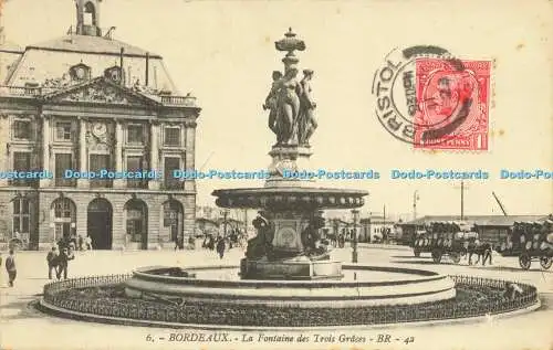 R615802 6 Bordeaux La Fontaine des Trois Graces BR 42 1923