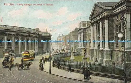 R622738 Dublin Trinity College and Bank of Ireland Peacock Autochrom Postkarte P