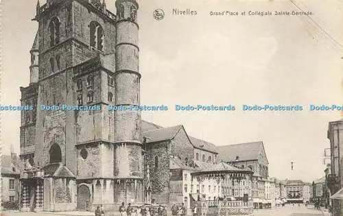 R618370 Nels Nivelles Grand Place et Collegiale Sainte Gertrude A and F Godeaux