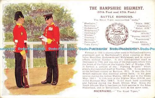 R618389 Hampshire Regiment Schlacht ehrt Geschichte und Traditionen Sturm und Polden