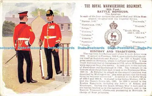 R618394 Royal Warwickshire Regiment Battle Honours History and Traditions Gale a