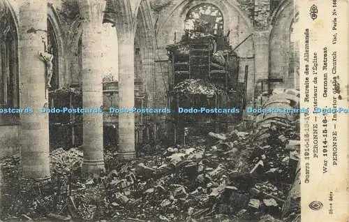 R618429 Krieg 1914 15 16 17 Deutscher Rückzug Peronne Innenraum Kirchenschraubstock Paris N