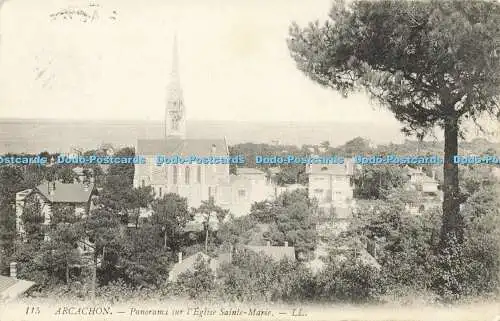 R618470 115 Arcachon Panorama sur lEglise Sainte Marie LL 1910