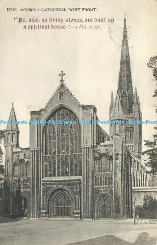 R620499 15326 Norwich Cathedral West Front 1908