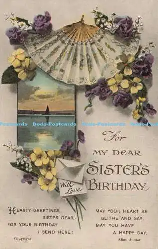 R620511 For my Dear Sisters Birthday With Love Damen Fan Herzliche Grüße siste