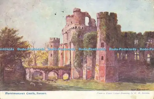 R618490 Hurstmonceux Castle Sussex W H Barrow B and W Series Hastings 1905