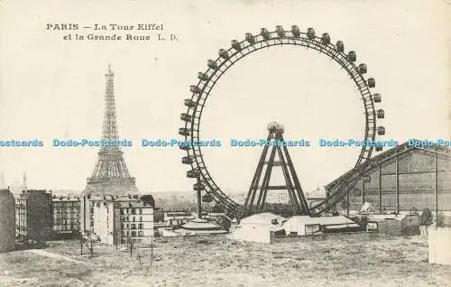 R618501 Paris La Tour Eiffel et la Grande Roue L D Imp A Faucheux Chelles