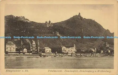 R616026 Königswinter a Rh Totalansicht Drachenfels Drachenburg u Wolkenburg S F