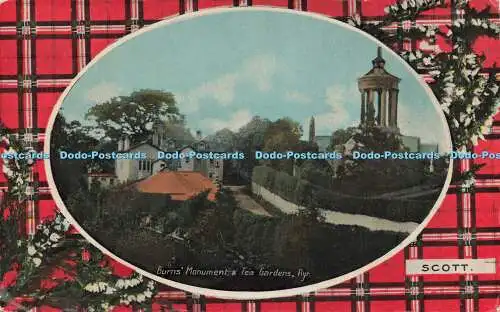 R616045 Scott Burns Monument and Tea Gardens Ayr Tartan Serie Nr 4334 Philco Se