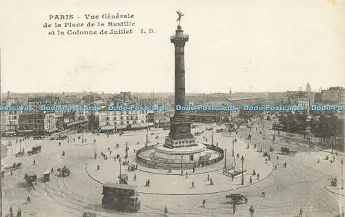 R616059 Paris Vue Generale de la Place de la Bastille et la Colonne de Juillet L