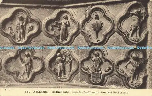 R616067 14 Amiens Cathedrale Quatrefeuilles du Portail St Firmin L Caron Plaques