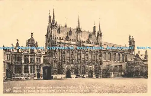 R618555 Nels Brugge Brügge Kanselarij Stadhuis en Basiliek v h H Bloed Christi L