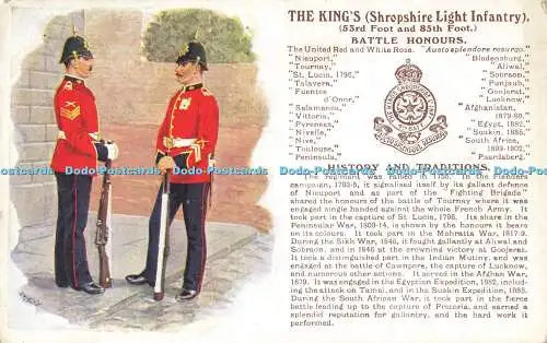 R618602 Kings Shropshire Light Infantry 53rd Foot and 85th Foot Battle Honours H