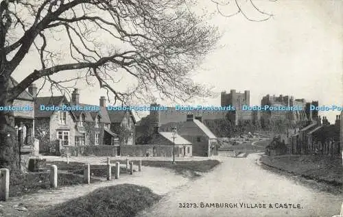 R616120 32273 Bamburgh Village and Castle Photochrom