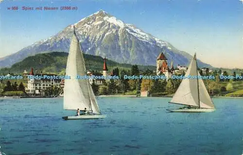 R623036 W 956 Spiez mit Niesen Photoglob Wehrli A G Zürich