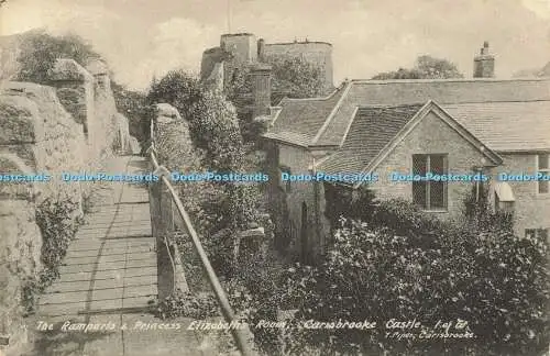 R618627 Ramparts and Princess Elizabeths Room Carisbrooke Castle I of W T Piper