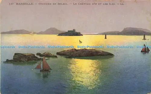 R623077 137 Marseille Coucher de Soleil Le Chateau dIf et les Iles LL Paris