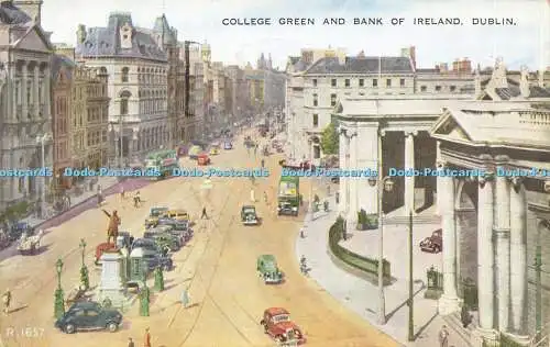 R616172 College Green and Bank of Ireland Dublin R 1657 Valentines 1952