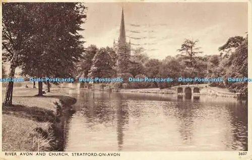 R623095 River Avon and Church Stratford on Avon 3607 Solograph Series De Luxe Ph