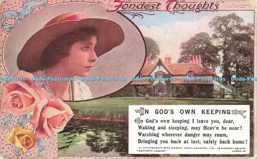 R623103 Fondest Thoughts In Gods own keeping Bamforth Song Greeting Series No 11