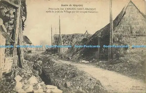 R616194 Guerre de 1914 1915 Principale rue dAblain Saint Nazaire apres la prise