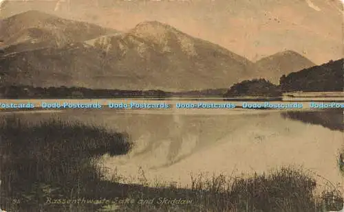 R618695 Bassenthwaite Lake und Skiddaw Abrahams handkolorierte Serie 1928