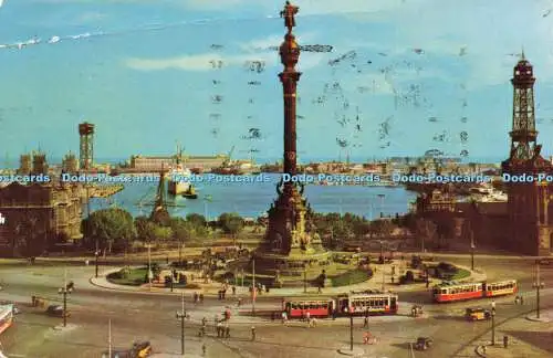 R616209 Barcelona Hafen und Denkmal für Kolumbus A Campana y J Puig Ferran 1958