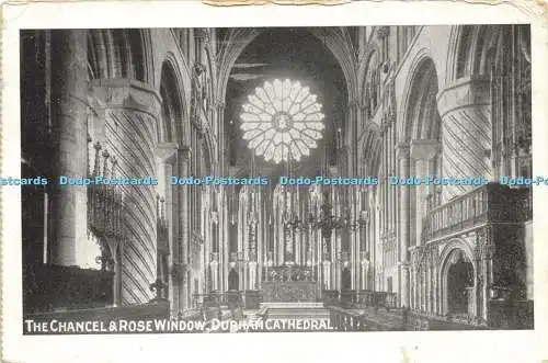R623120 Chancel and Rose Window Durham Cathedral 1917