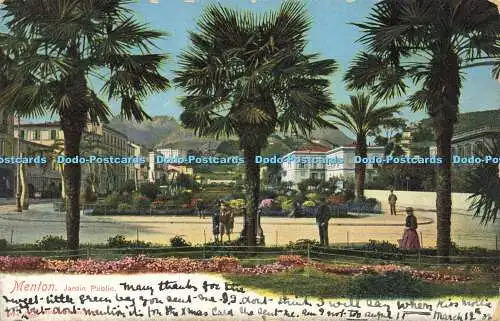 R623182 Menton Jardin Public Louis Glaser 1908