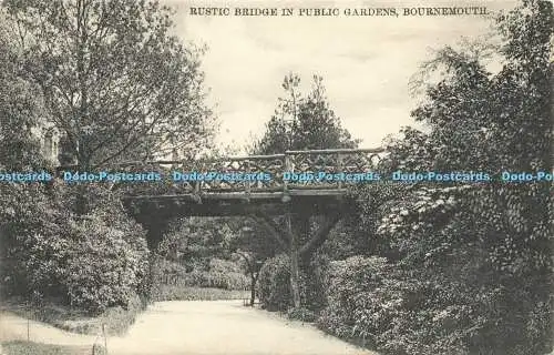 R623199 Rustikale Brücke in öffentlichen Gärten Bournemouth Wellington Serie H C Lasham